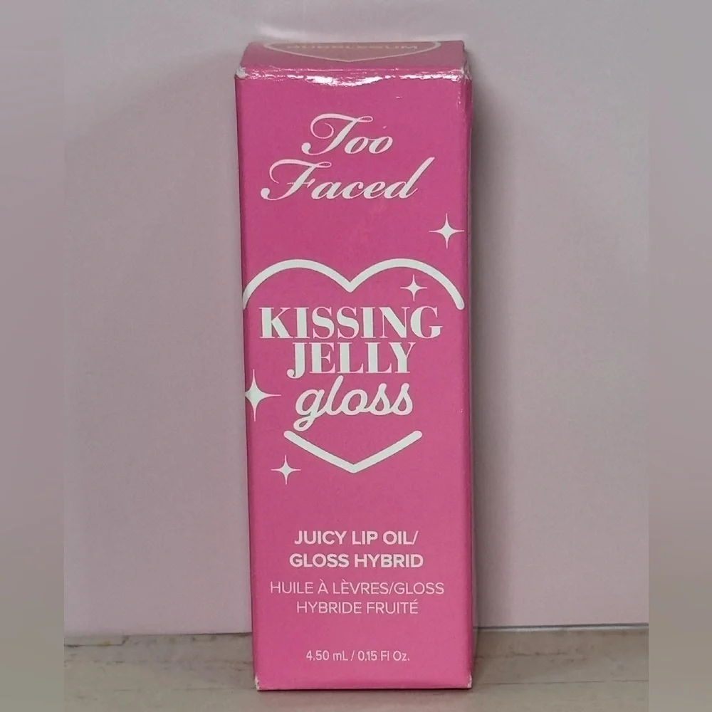 Too Faced Kissing Jelly Gloss Juicy Lip Oil (Bubblegum) NIB 4.50 ml / 0.15 fl oz